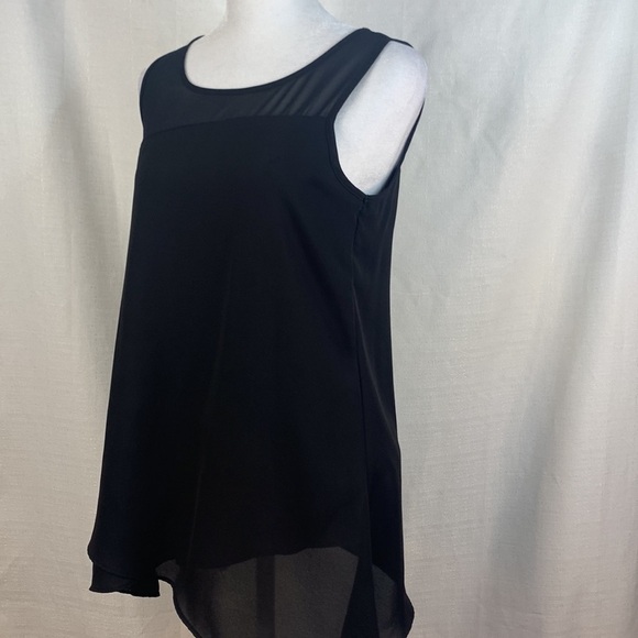 BCX Sheer Overlay Cross Front Sleeveless Tank - Picture 5 of 13